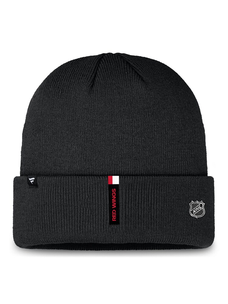 Fanatics NHL Detroit Red Wings Authentic Pro Rink Prime Cuffed Black Winter Beanie - Image 2 of 2 Fanatics NHL Detroit Red Wings Authentic Pro Rink Prime Cuffed Black Winter Beanie - Image 2 of 2