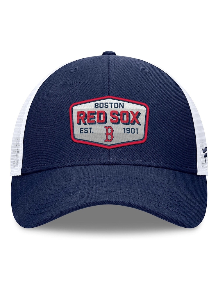 Fanatics Blue MLB Boston Sox Unstructured Meshback Snapback 100% Cotton Hat - Image 2 of 3 Fanatics Blue MLB Boston Sox Unstructured Meshback Snapback 100% Cotton Hat - Image 2 of 3