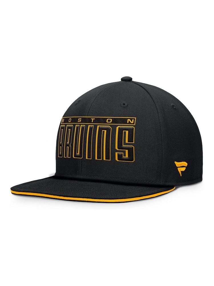Fanatics NHL Boston Bruins Flat Brim Snapback Black Hat - Image 2 of 3