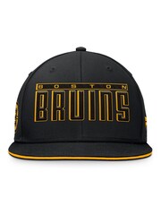 Fanatics NHL Boston Bruins Flat Brim Snapback Black Hat - Image 3 of 3