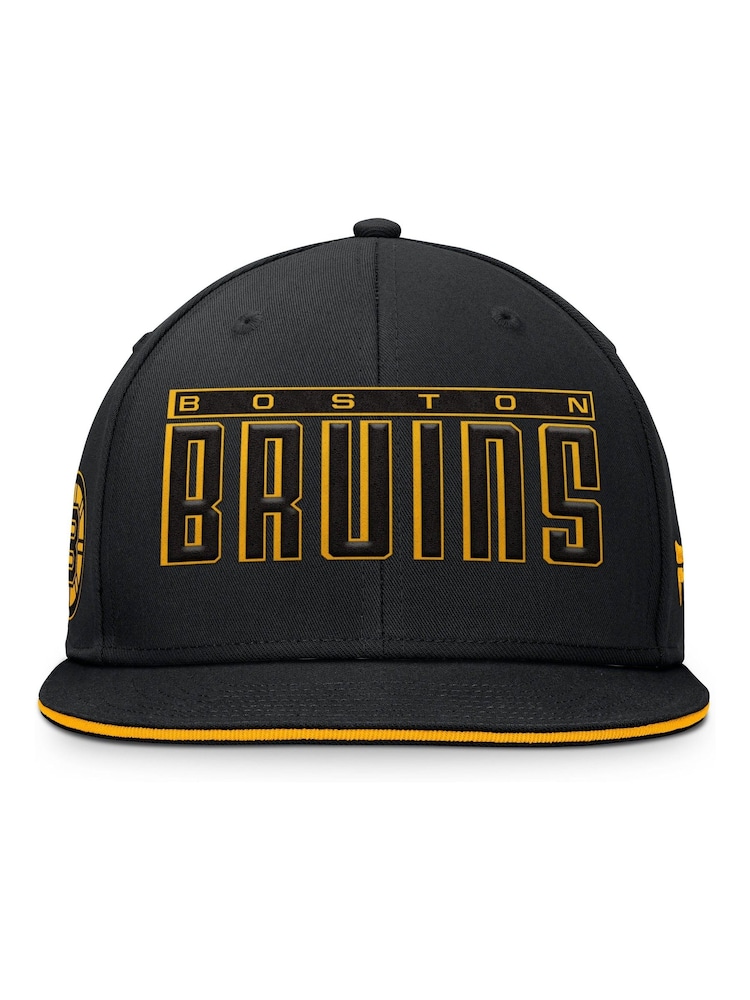 Fanatics NHL Boston Bruins Flat Brim Snapback Black Hat - Image 3 of 3