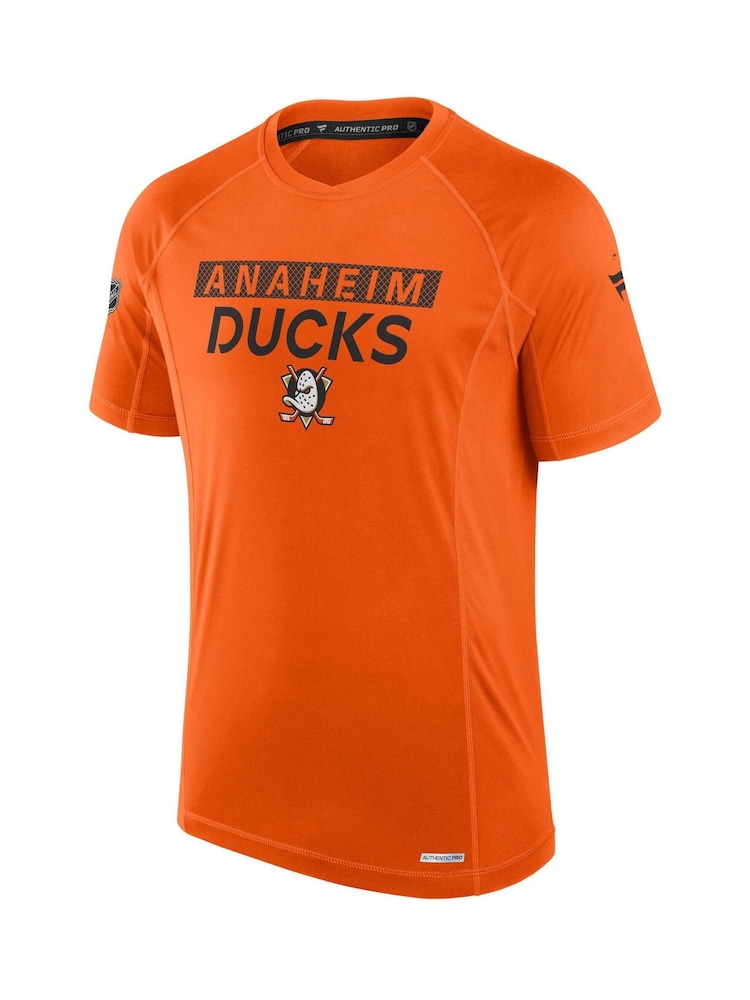Fanatics Orange NHL Anaheim Ducks Authentic Pro Rink Tech Short Sleeve T-Shirt - Image 3 of 3