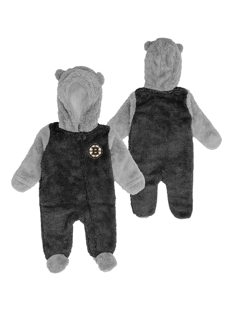 Fanatics NHL Boston Bruins Game Nap Teddy All-In-One Newborn Black Fleece - Image 1 of 3