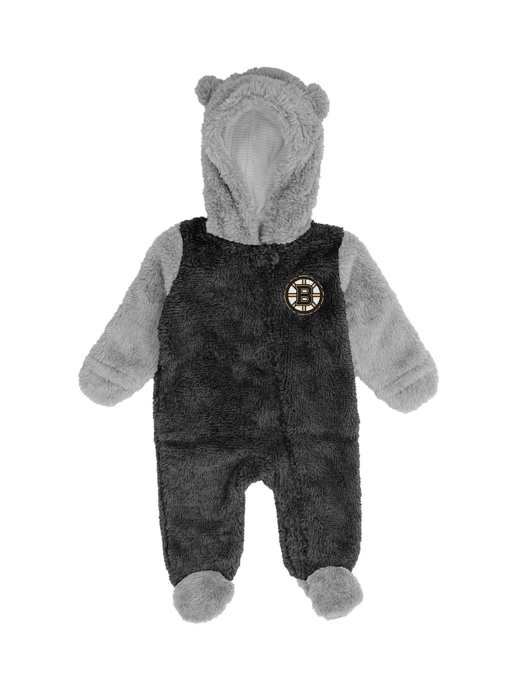 Fanatics NHL Boston Bruins Game Nap Teddy All-In-One Newborn Black Fleece - Image 3 of 3