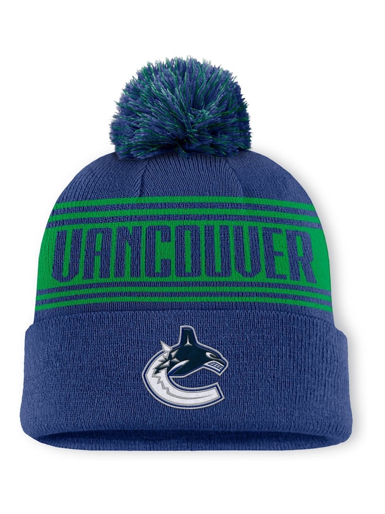 Fanatics Blue NHL Vancouver Canucks Winter Beanie Cuff W/Pom - Image 1 of 1