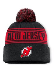 Fanatics NHL New Jersey Devils Black Cuff Winter Beanie With Pom - Image 1 of 2