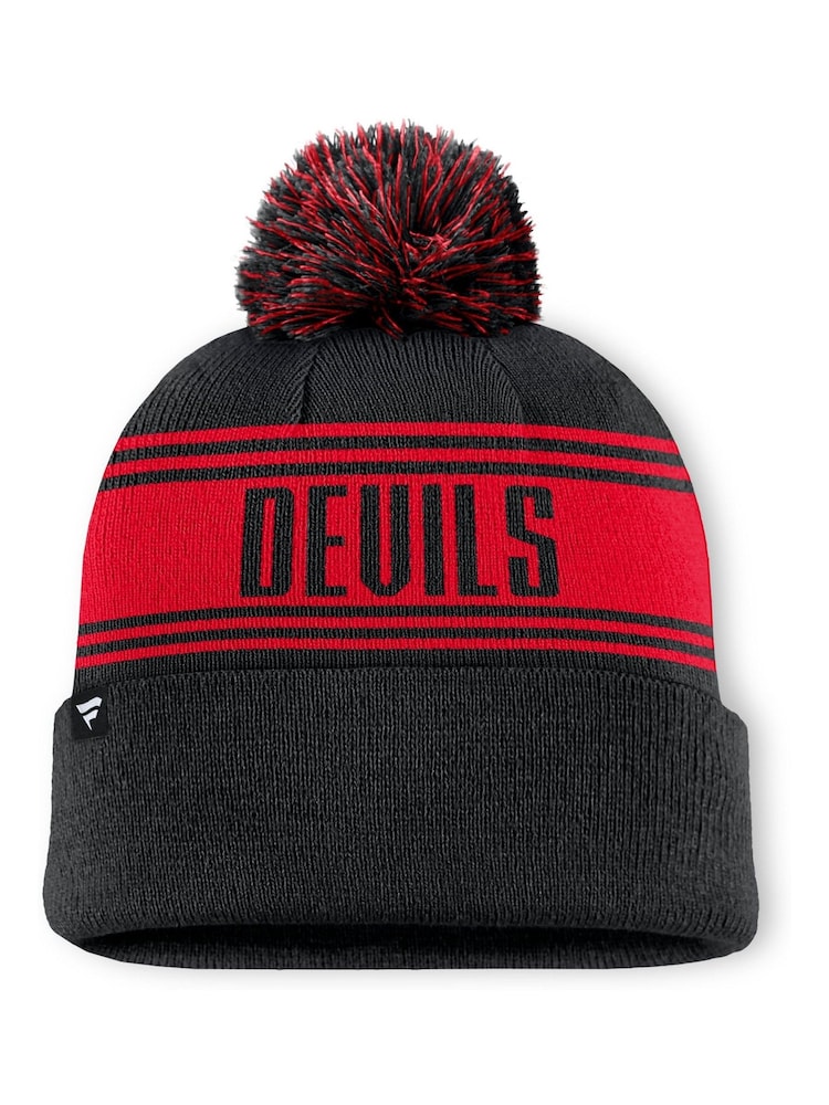 Fanatics NHL New Jersey Devils Black Cuff Winter Beanie With Pom - Image 2 of 2