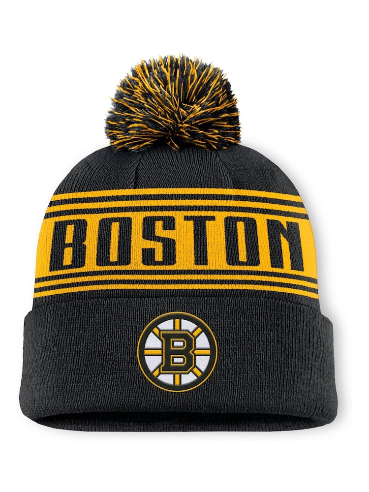 Fanatics NHL Boston Bruins Winter Black Beanie Cuff W/Pom - Image 1 of 1