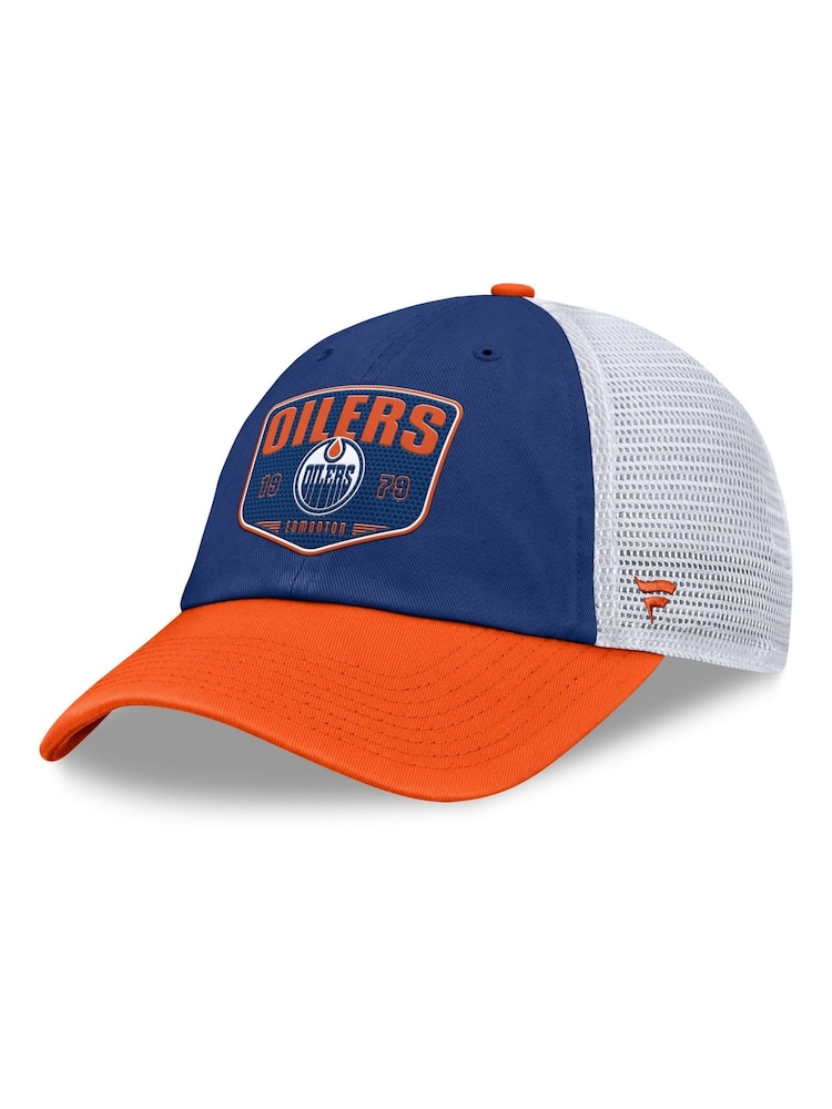 Fanatics Blue NHL Edmonton Oilers Structured Adjustable Meshback 100% Cotton Cap - Image 1 of 1