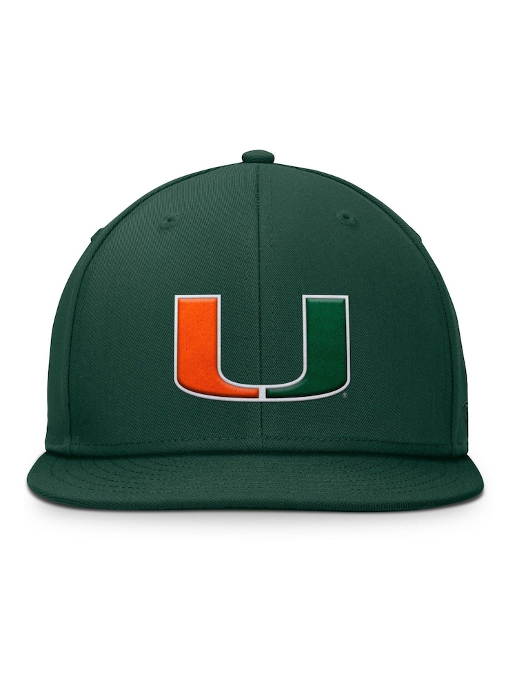 Fanatics Green College Miami Hurricanes Structured Adjustable Snapback Hat - Image 3 of 3 Fanatics Green College Miami Hurricanes Structured Adjustable Snapback Hat - Image 3 of 3