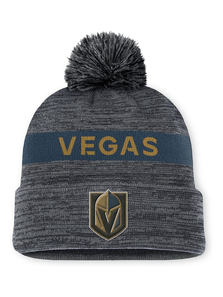 Fanatics NHL Vegas Golden Knights Authentic Pro Rink Winter Beanie Cuff With Pom - Image 1 of 2