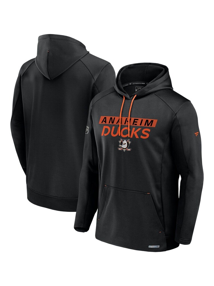 Fanatics NHL Anaheim Ducks Authentic Pro Rink Poly Fleece Pullover Black Hoodie - Image 1 of 3