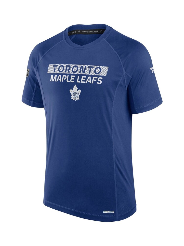 Fanatics Blue NHL Toronto Maple Leafs Authentic Pro Rink Tech Short Sleeve T-Shirt - Image 3 of 3 Fanatics Blue NHL Toronto Maple Leafs Authentic Pro Rink Tech Short Sleeve T-Shirt - Image 3 of 3