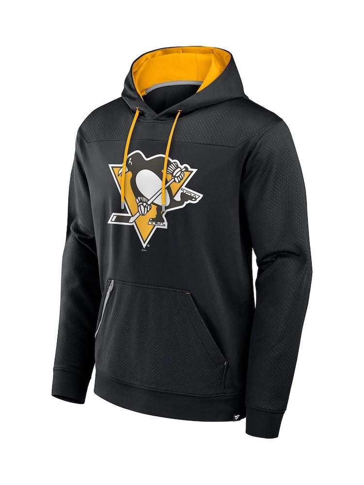 Fanatics NHL Pittsburgh Penguins Defender Pullover Black Hoodie - Image 2 of 3 Fanatics NHL Pittsburgh Penguins Defender Pullover Black Hoodie - Image 2 of 3