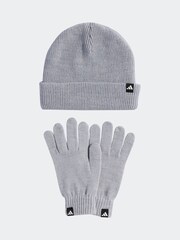adidas Grey Gloves and Beanie Set - Image 1 of 4