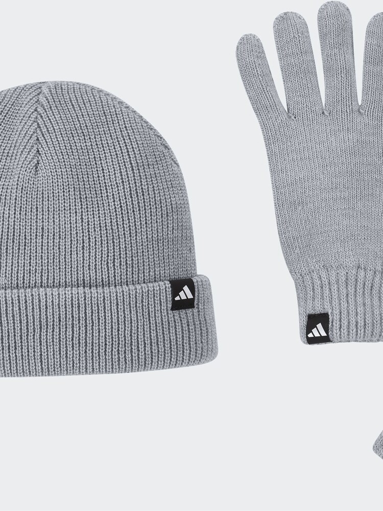 adidas Grey Gloves and Beanie Set - Image 2 of 4 adidas Grey Gloves and Beanie Set - Image 2 of 4