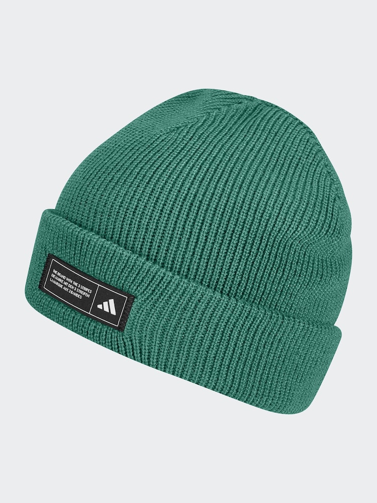 adidas Green/Lime Essentials Cuffed Beanie Hat - Image 1 of 2 adidas Green/Lime Essentials Cuffed Beanie Hat - Image 1 of 2