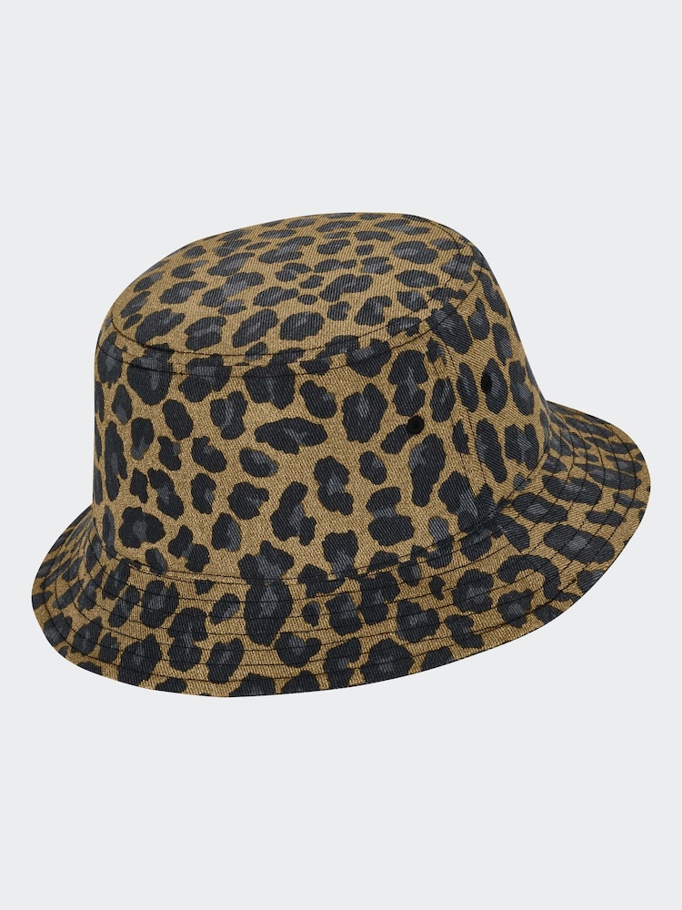 adidas Originals Brown Leopard Print Bucket Hat - Image 2 of 2 adidas Originals Brown Leopard Print Bucket Hat - Image 2 of 2