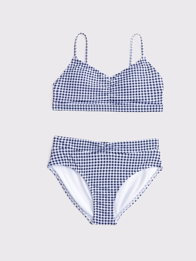 Gingham Print Ruched Front Bikini - Image 1 of 3