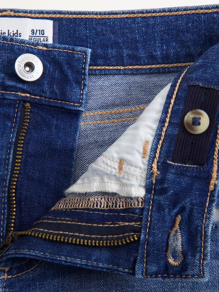 Medium Wash High Rise Denim Shorts With Destroy - Image 2 of 3