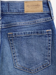 Medium Wash High Rise Denim Shorts With Destroy - Image 3 of 3