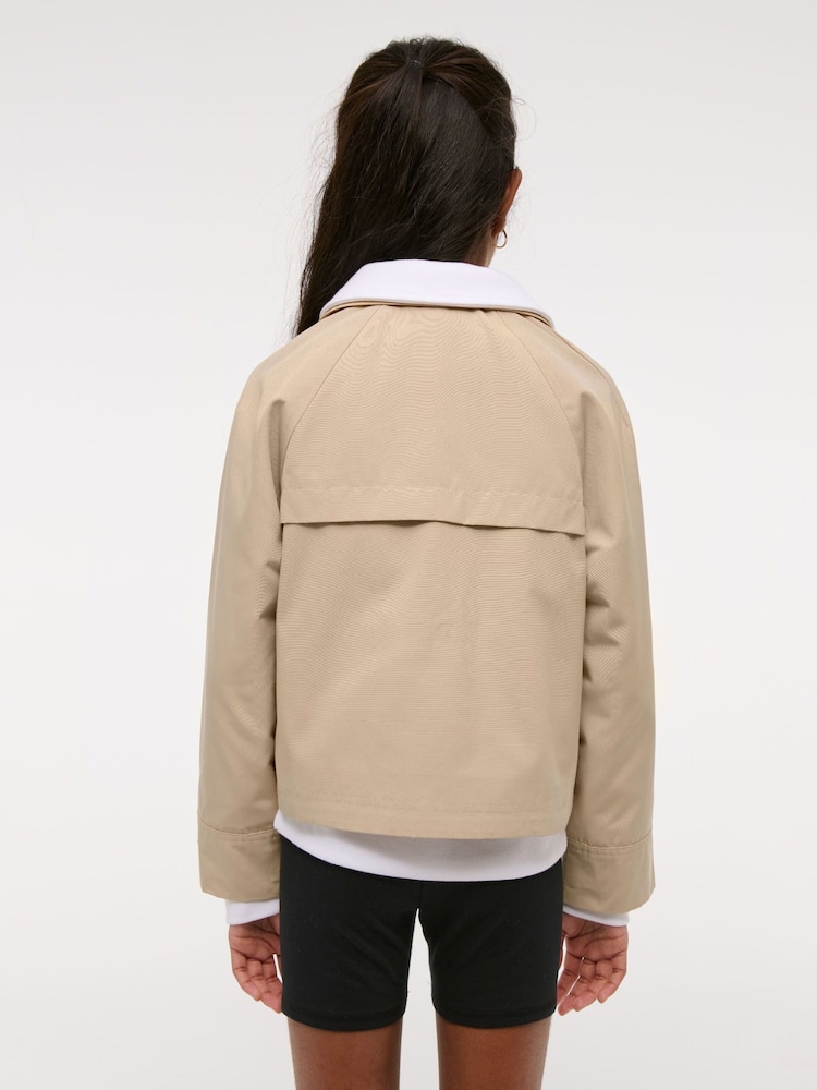 Cropped Trench Coat With Heart Lining - Image 2 of 7 Cropped Trench Coat With Heart Lining - Image 2 of 7