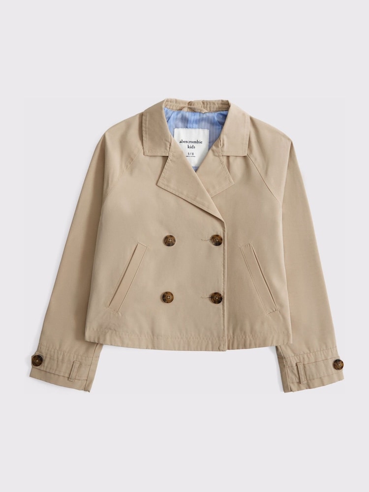 Cropped Trench Coat With Heart Lining - Image 7 of 7 Cropped Trench Coat With Heart Lining - Image 7 of 7
