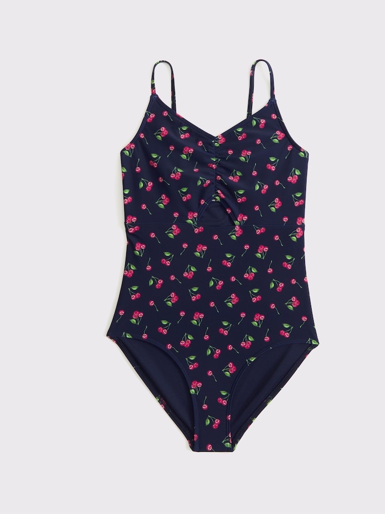 Cherry Print Cut Out Swimsuit - Image 1 of 1