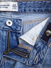 Abercrombie & Fitch Light Wash Low Rise Baggy Wide Leg Jeans With Hearts - Image 2 of 4