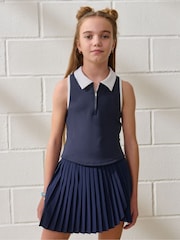 Active Athleisure Zip Neck Polo Crop Top - Image 1 of 7