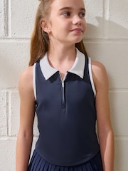 Active Athleisure Zip Neck Polo Crop Top - Image 6 of 7