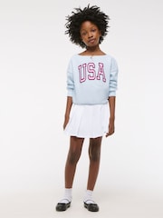 Off Shoulder Graphic Jersey Sweatshirt - Image 3 of 7