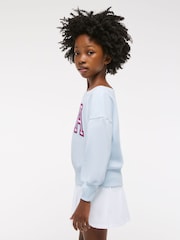 Off Shoulder Graphic Jersey Sweatshirt - Image 4 of 7