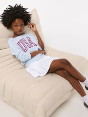 Off Shoulder Graphic Jersey Sweatshirt - Image 6 of 7