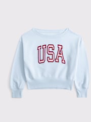 Off Shoulder Graphic Jersey Sweatshirt - Image 7 of 7