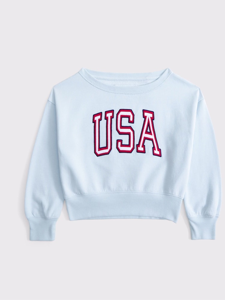 Off Shoulder Graphic Jersey Sweatshirt - Image 7 of 7