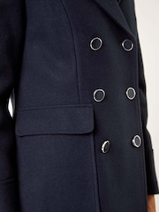Roman Blue Double Breasted Longline Coat - Image 5 of 5