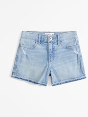 Light Wash High Rise Denim Shorts - Image 1 of 3