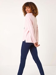 Roman Pink Heart and Star V-Neck Flock Jumper - Image 3 of 5