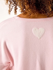 Roman Pink Heart and Star V-Neck Flock Jumper - Image 5 of 5