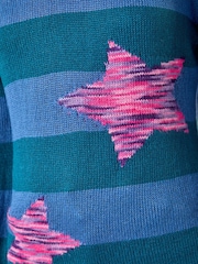 Roman Blue Star Stripe Crew Neck Knit Jumper - Image 5 of 5
