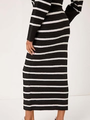 Roman Black Stripe Knit Maxi Skirt - Image 3 of 5
