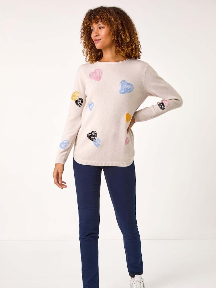 Roman Natural Heart Stitch Crew Neck Jumper - Image 2 of 5