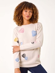 Roman Natural Heart Stitch Crew Neck Jumper - Image 4 of 5
