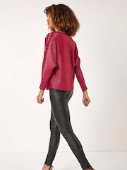 Roman Red Sleeve Braid Detail Knit Jumper - Image 3 of 5
