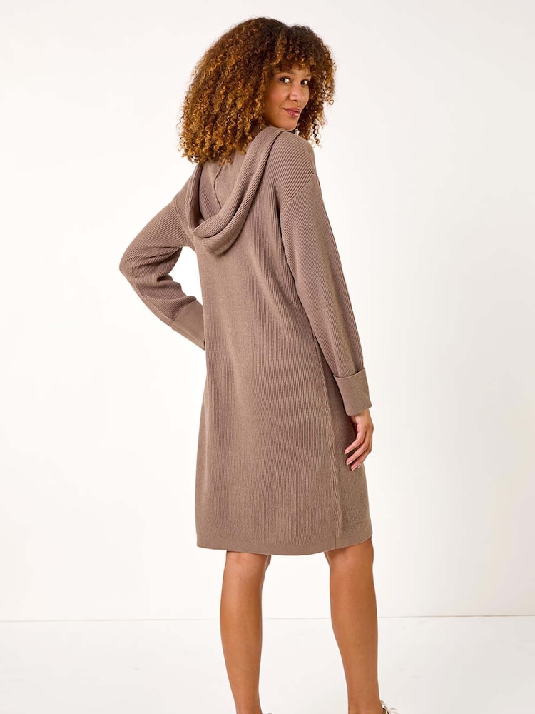 Roman Natural Hooded Knit Dress - Image 3 of 5