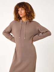 Roman Natural Hooded Knit Dress - Image 4 of 5