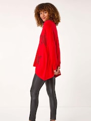 Roman Red Star Detail Hanky Hem Knit Jumper - Image 3 of 5