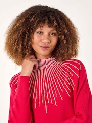 Roman Pink Moonburst Embellished Detail Jumper - Image 1 of 5