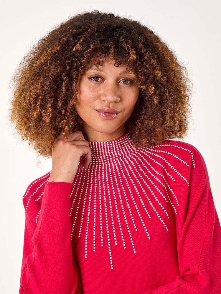 Roman Pink Moonburst Embellished Detail Jumper - Image 1 of 5